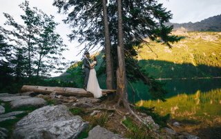 A couple getting married in Rocky Mountain National Park