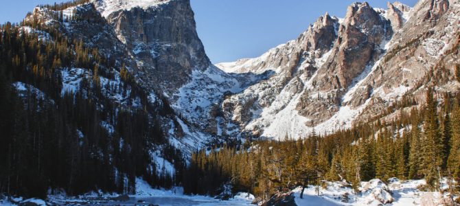 The mountains in Estes Park in winter